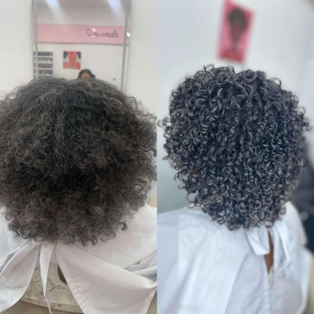 Antes y después de recuperación de rizos